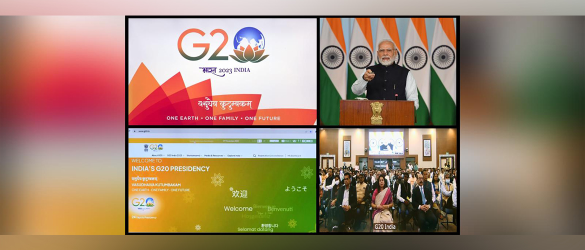 PM Shri Narendra Modi unveils logo, theme and website of India’s G-20 Presidency via video conferencing